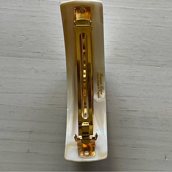 Vintage French pearl off white crème made with in France hair clip barrette - Picture 6 of 9